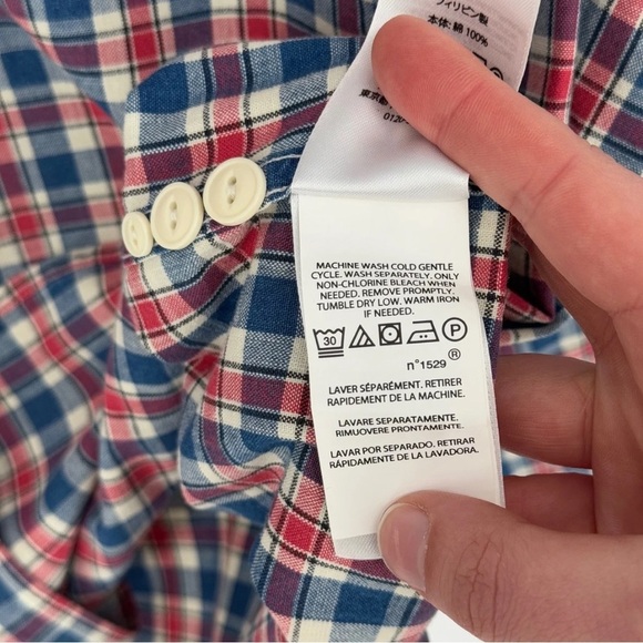 Polo Country Ralph Lauren Men’s Large Classic Fit Indigo Plaid Camp Shirt Casual - Picture 9 of 16